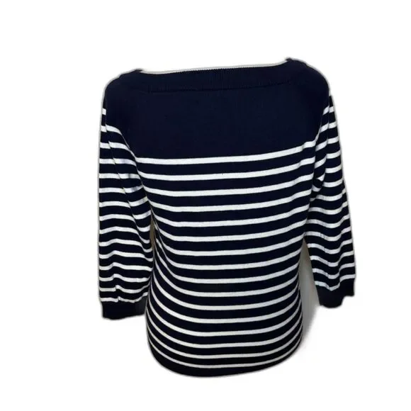 Lauren Ralph Lauren Nautical Sailor Stripe Long Sleeve Sweater Womens Designer - Picture 6 of 7